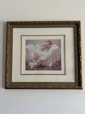 “Saturday Afternoon" by Brazilian artist Edson Campos Ornate Frame Gilded Wood